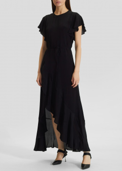 Платье из смесового шелка Twin-Set черного цвета, фото